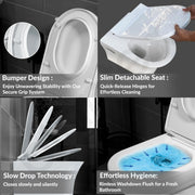 Plantex Platinum Ceramic Rim Wall Mount Commode with Wash Basin for Bathroom/P Trap Washdown Flush Commode with Toilet Seat Cover/Tabletop Basin - White (Combo)