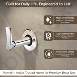 Plantex Concealed Stop Cock/15mm Pure Brass Concealed Stop Valve Tap for Bathroom with Teflon Tape & Brass Adjustable Wall Flange – (Star, Chrome)