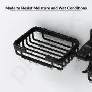 Plantex Aluminum Bathroom Dual Soap Holder with Hook/Soap Stand/Soap Dish/Bathroom Accessories - Black