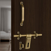 Plantex Stainless Steel Door Kit for Single Door/Door Hardware/Door Accessories (10 inch Al-Drop,8 inch Latch, 7 inch 2 Handles,7 inch Tower Bolt and 4 inch Door Stopper) - (DMAL-02-Brass Antique)
