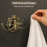 Plantex Zinc Alloy, Antique Robe Hook, Cloth-Towel Hanger Bathroom Accessories (Brass, Lion)
