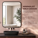 Plantex Aluminium Frame Mirror for Wall/Rectangle Wall Mount Mirror for Bedroom/Dressing Room/Living Room/Entryway - (24x32 Inch-Black)