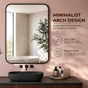 Plantex Aluminium Frame Mirror for Wall/Rectangle Wall Mount Mirror for Bedroom/Dressing Room/Living Room/Entryway - (24x32 Inch-Black)