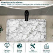 Plantex Table Top Marble Finish Basin/Ceramic Washbasin for Bathroom/Countertop Wash Basin for Home/hotel/Restaurant (24 x 13 x 5 Inch)