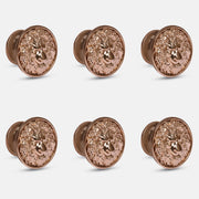 Plantex Lion Face Knobs for Drawer & Kitchen Cabinet | Round Drawer Pulls - Pack of 6 (Rose Gold)