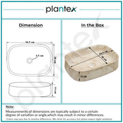 Plantex Wash Basin for Bathroom/Ceramic Table Top Washbasin/Countertop Vessel Sink Basin - (Cream Marble,  21.5 x 15 x 6 Inch)