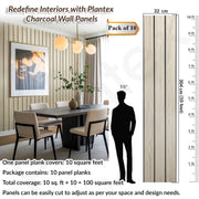 Plantex PVC 3D Wall Panels for Interior Wall Décor/Eco-Friendly Fluted Louvers Panels for Wall/PVC Panel for Walls 10 Feet/3D Louver Walls Panels/Pack of 7 Covers 70 Sq. Ft(Ivory Oak)