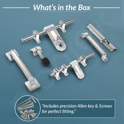 Plantex Stainless Steel Door Kit for Single Door/Door Accessories (10-inch Al-Drop,8-inch Latch,2 Handles of 8 and 7 Inch,7-inch Tower Bolt and 4-inch Door Stopper- (Chrome & Satin)
