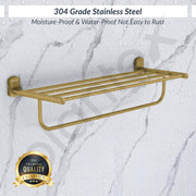 Plantex 304 Grade Stainless Steel 24 inch Towel Rack/Towel Stand/Towel Bar/Towel Hanger for Bathroom/Bathroom Accessories - Parv (Brass Antique)