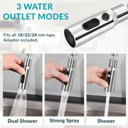 Plantex Brass Water Saving Nozzle for Kitchen Tap/Water Tap Extension with 3 Anti-Splash Modes/Upto 80% Water Saving/Fits F22 and M24 mm tap- (Chrome)