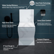 Plantex Commode for Toilet/Rimless Ceramic One Piece Western Toilet/Commode with Soft Closing Toilet Seat - S Trap Outlet (White)