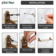 Plantex Dual Towel Rod for Bathroom/Towel Hanger/Towel Holder/24 Inch Towel Bar/Bathroom Accessories - Pack of 1 (Brass Antique)