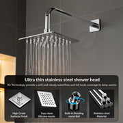 Plantex Stainless Steel Shower Head 100 mm with Water Saving Nozzle/Shower for Bathroom/Rain Shower Head for Bathroom without Arm-(Ultra Slim-Chrome)