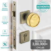 Plantex Stainless Steel Door Lock/Heavy Duty Main Door Knob Lock With 3 Keys/Mortise Door Lock For Home/Office/Hotel-(Pvd Gold&Ba)