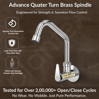 Plantex LEA-710 Pure Brass Kitchen Sink Tap with Brass Wall Flange and Teflon Tape/360° Swivel Spout Tap for Kitchen Sink -7 Year Warranty by Plantex (Mirror Chrome)