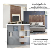 Plantex Wall Panels/Louvers Panel for Wall 8 Feet/Charcoal Panel for Interior Wall Décor/3D Wall Panel - Pack of 5 Covers - 17 Sq. Ft, Size-5 Inch x 8 Feet (Brown Gold Elegance)