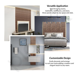 Plantex Wall Panels/Louvers Panel for Wall 8 Feet/Charcoal Panel for Interior Wall Décor/3D Wall Panel - Pack of 5 Covers - 17 Sq. Ft, Size-5 Inch x 8 Feet (Brown Gold Elegance)