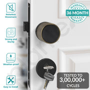 Plantex Main Door Mortise Lock/Brass Heavy Duty Door Knob Lock/Pull Handle Set for Home/Office - Door Accessories - (Brass Antique - Black)