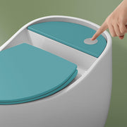 Plantex Imported Platinum Ceramic Western Toilet With Siphonic Vacuum Jet Flush/Water Closet/One Piece Commode With Soft Close Toilet Seat - S Trap Outlet (White and Blue)