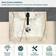 Plantex Wall Mount Wash Basin for Bathroom/Designer Ceramic Small Washbasin/Rectangle Countertop Wash Basin/Home/Office (16 x 12 x 4.5 Inch)