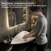 Plantex Ceramic Wash Basin/Triangle Basin/Tabletop Wash Basin for Bathroom/Home/Office/Hotel - (White - 25.5 x 18.5 x 5 Inch)