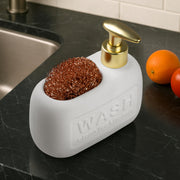 Plantex Ceramic Soap Dispenser with Scruber/Liquid Soap Dispenser/Sink Dish Washing Soap Dispenser Set/Soap Dispenser for Wash Basin Ceramic - Bathroom Accessories