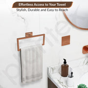 Plantex 304 Grade Stainless Steel Compact Napkin Hanger/Holder for Wash Basin Hand Towel Holder for Bathroom Accessroies - Benz (Rose Gold)