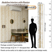 Plantex Louvers Panel for Wall/8 Feet Wall Panels/3D Charcoal Panel for Interior Walls DÃ©cor - Pack of 7 Covers - 56 Sq. Ft, Size-1 Feet x 8 Feet (WD-2201)