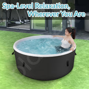 Plantex Inflatable Hot Tub/Round Portable Tub for 4 Person/Outdoor Spa Tub with 180 Air Bubble/Massage Tub with Control Panel - 71 x 26 Inch (Black & White)