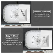 Plantex Ceramic Table Top Washbasin For Bathroom/Hand Wash Sink/Rectangle Countertop Vessel Sink Basin For Home/Office/Hotel - (White)