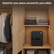 Plantex Safe Locker for Home/55 litre Safety Locker Box with Biometric Fingerprint, Touchscreen & Emergency Key/Tijori with External Power Backup - (Black)