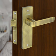 Plantex Heavy Duty Door Lock ÃƒÂ¢Ã¢â€šÂ¬Ã¢â‚¬Å“ Bathroom Door Lock/Mortise 8inch Keyless Plate Handle Set for Home/Bathroom/Store Room/Balcony/Office with Baby Latch (8110, Brass Antique)