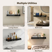 Plantex Stainless Steel Shelf for Bathroom/Multipurose Bath Room Wall Shelf/Bathroom Organiser with Drill (18 x 5 Inch, Black)