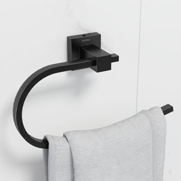 Plantex 304 Grade Stainless Steel Napkin Holder for Wash Basin Hand Towel Holder/Hanger Bathroom Accessories - Splash (Black)