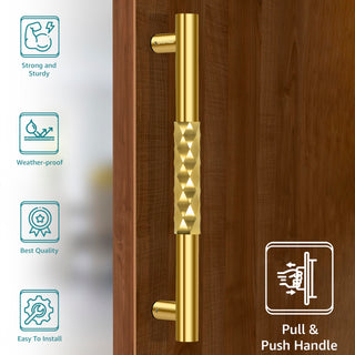 Plantex Stainless Steel Aura Main Door Main Door Pull Handle/Door Handles For Main Door/Wooden & Glass Door Handle (14 Inch, Pvd Gold Finish) - 3 Years Warranty