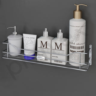 Plantex Stainless Steel Bathroom Shelf/Shelf for Bathroom Organizer/Wall Shelf for Bathroom with Railings/Kitchen Storage Shelves-(18 inch, Chrome)
