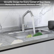 Plantex Pure Brass Sink Tap for Kitchen Basin with Water Saving Aerator/Kitchen Sink Tap with 360° Swivel Spout- 7 Year Warranty (ORN-213-Chrome)