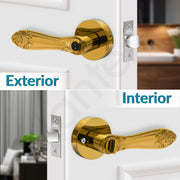 Plantex Heavy-Duty Door Lock - Bathroom Door Lock/Mortise Keyless Handle Set for Home/Bathroom/Balcony/Store Room - (DTM-628, PVD Gold)