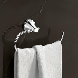 Plantex Towel Ring for Bathroom/Pure Brass Towel Holder/Towel Stand/Towel Hanger/Bathroom Accessories - Pack of 1 (APS-EFL-05, Chrome)