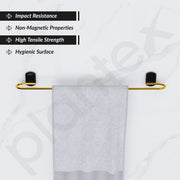 Plantex 304 Grade Stainless Steel 24 inch Single Towel Rod for Bathroom/Towel Bar/Towel Hanger/Bathroom Accessories - Parv (Gold & Black)