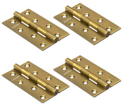 Plantex Door Hinges 4 Inch x 14 Gauge/2 mm Thickness/Hinges for Main Door/Butt Hinges for Home/Office/Hotel/Kabja/Soft Close Hinge - Pack of 4 (Brass Antique)