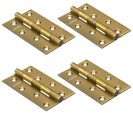 Plantex Door Hinges 4 Inch x 14 Gauge/1.8 mm Thickness/Hinges for Main Door/Butt Hinges for Home/Office/Hotel/Kabja/Soft Close Hinge - Pack of 4 (Brass Antique)