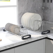 Plantex Stainless Steel Thali Stand/Plate Rack-Stand/Dish Rack/Plate Fixer for Modular Kitchen/Tandem Box Accessories- Set of 2 (Chrome)
