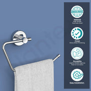 Plantex Stainless Steel Bathroom Towel Holder/Hand Napkin Holder for Washbasin/Towel Hanger for Kitchen/Bathroom Accessories (Chrome) Pack of 4