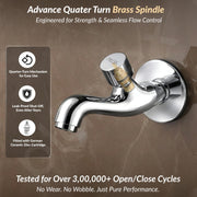 Plantex Pure Brass Push Cock for Bathroom/Wall Mount Tap for Wash Basin with Teflon Tape & Wall Flange/Water tap -7 Year Manufactuter's Warranty-( PRS-003 )