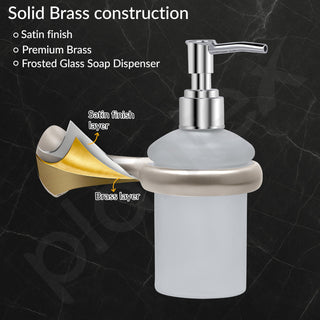 Plantex Smero Pure Brass Handwash Holder for Wash Basin/Liquid Soap Dispenser/Shampoo Dispenser - Effect (Satin Matt)