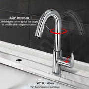Plantex PAC-1812 Kitchen Sink Tap with Water Efficient Tap Aerator/Wall Mount Sink Tap for Kitchen Basin with 360Ãƒâ€šÃ‚Â° Swivel Spout (Chrome)