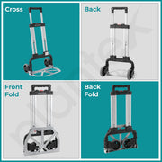 Plantex Heavy Duty Aluminum Platform Trolley for Home/Hand Truck with Black Bungee Cords for Moving Box/Utility Cart for Luggage Moving/Multipurpose Use Warehouse/Inustrial (Silver and Black)