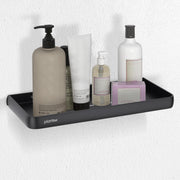 Plantex Shelf for Bathroom/Multipurpose Self Adhesive Shelf/12x5 inch No Drill Bathroom Shelf for Home/Office/Hotel - Pack of 1 (1502, Black)