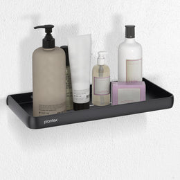 Plantex Shelf for Bathroom/Multipurpose Self Adhesive Shelf/12x5 inch No Drill Bathroom Shelf for Home/Office/Hotel - Pack of 1 (1502, Black)